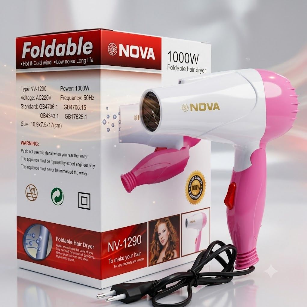 Professional Folding Hair Dryer - 2 Speed Control